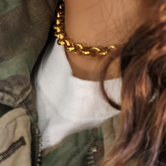 cult gaia 14 kt Gold plated Chain/Necklace Chunky Large Link - Picture 5 of 12